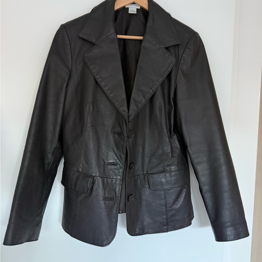 Vintage Y2K Black Leather Jacket New Zealand
